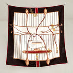 Unique design sense silk and wool scarf for women, new autumn and winter fashion, versatile and warm headscarf, 65*65cm