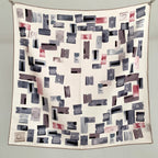 Stamp design. Silk and wool scarf for women, 65*65 cm. Fashionable and simple, highly warm. Headscarf or neckband.