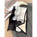 Luxurious design, double-sided, multi-color silk scarf for women, long scarf, fashionable decorative headband, 16 mm