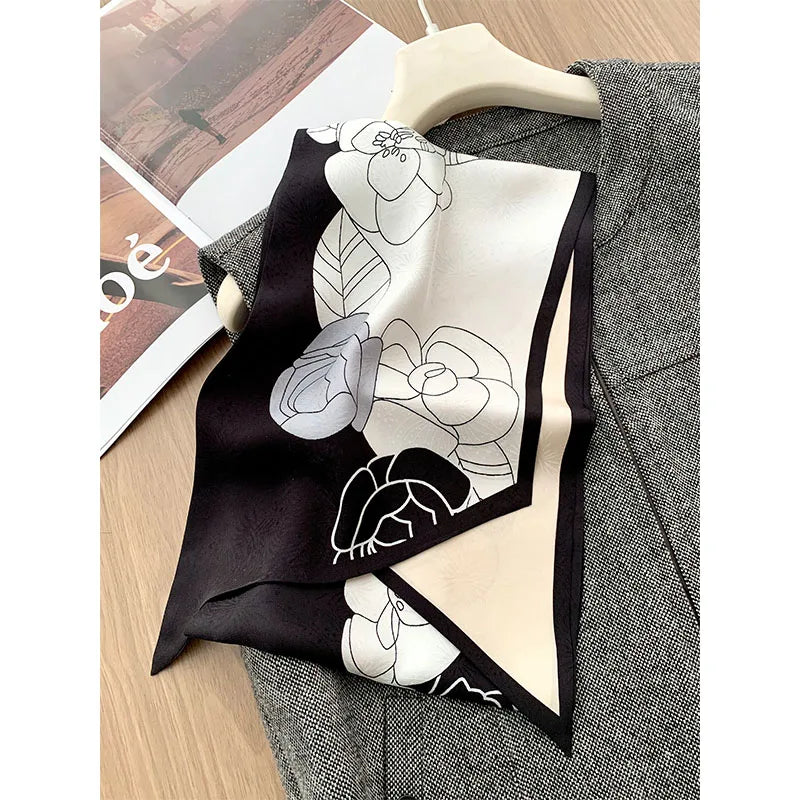 Luxurious design, double-sided, multi-color silk scarf for women, long scarf, fashionable decorative headband, 16 mm