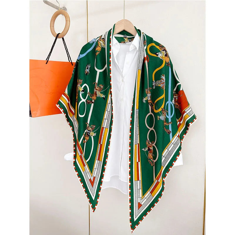 High-end New autumn and winter triangular wool and silk scarves, women's warm decorative shawls, scarves and headscarves