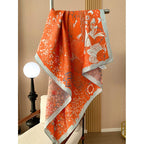 Two-color style 100% mulberry silk scarf for ladies square-shaped 90 in length floral pattern sun protection headscarf and shawl