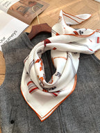 Silk Scarf for Women in Luxury Design Style - Fashionable Sunscreen Headscarf with 18mm Thickness - Genuine Silk Decorated Shawl