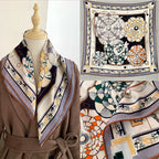 Ethnic style printed silk and wool ladies' scarf, warm and decorative shawl, elegant and high-end sun protection headband