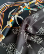 90cm double-sided double-color 100% mulberry silk scarf for women, floral pattern, sun protection headscarf, fashionable shawl