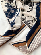 30% silk, 70% wool, large triangular scarf, women's carriage pattern, fashionable and warm shawl headscarf
