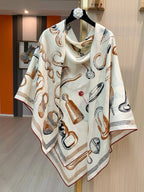 High-end 70% wool 30% mulberry silk scarf for women, handcrafted with rolled edges, a warm large shawl or scarf135*135 cm