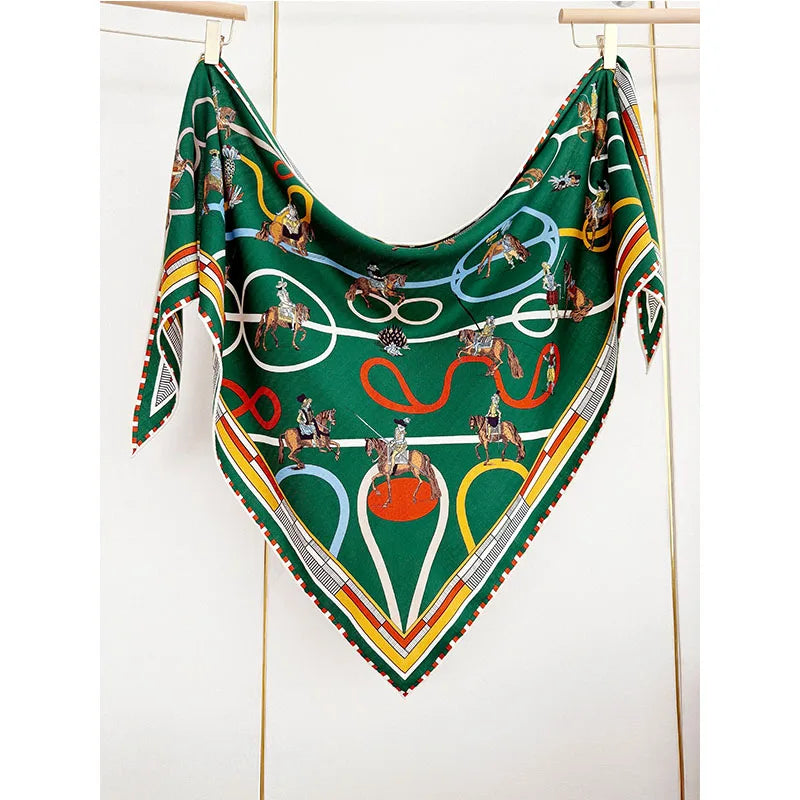 High-end New autumn and winter triangular wool and silk scarves, women's warm decorative shawls, scarves and headscarves