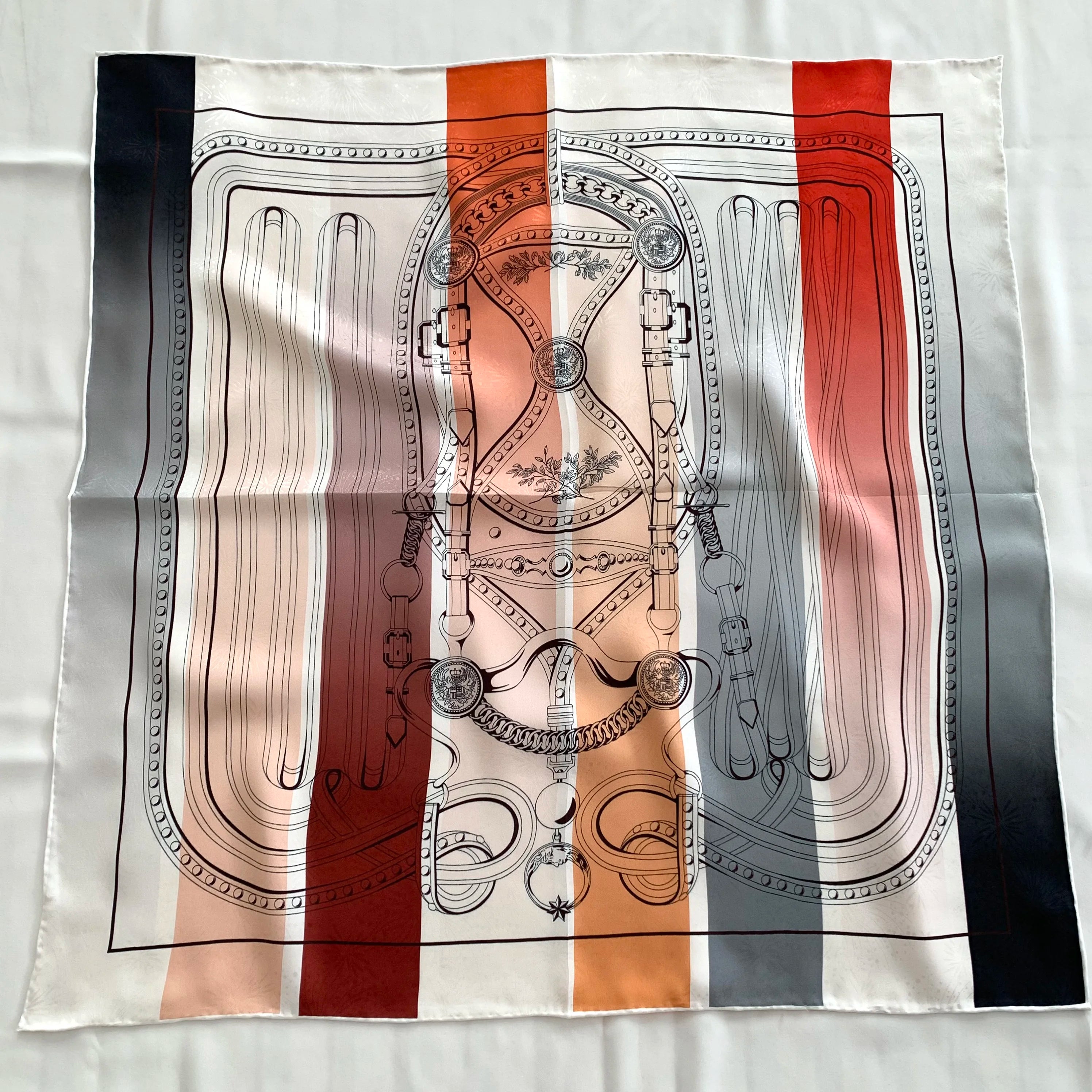 16mm double-sided multicolored silk jacquard scarf for fashion decoration, headscarf, square scarf, 65*65cm