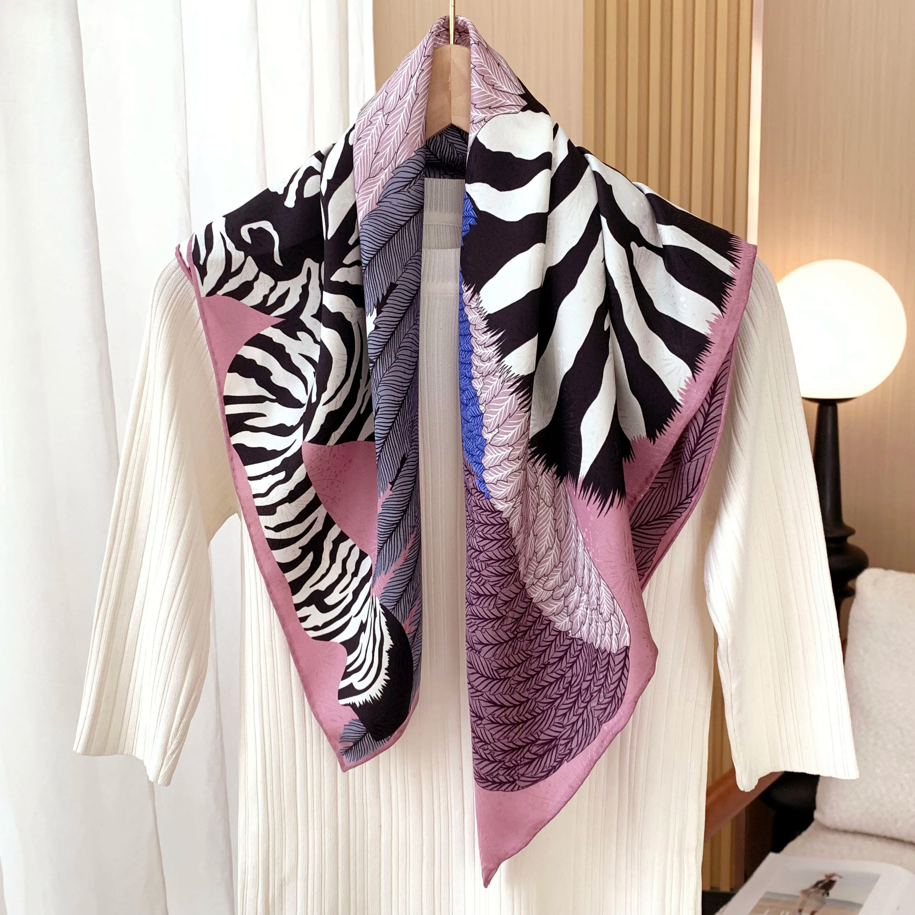 Pure silk plain weave scarf for ladies, printed design, 70x70 cm square silk shawl, jacquard scarf, headscarf, spring scarf, lad