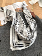 90cm New Style 100% Mulberry Silk Twill Silk Scarf for Women with Handmade Edging 18mm Fashionable Sunscreen Headscarf Wrap