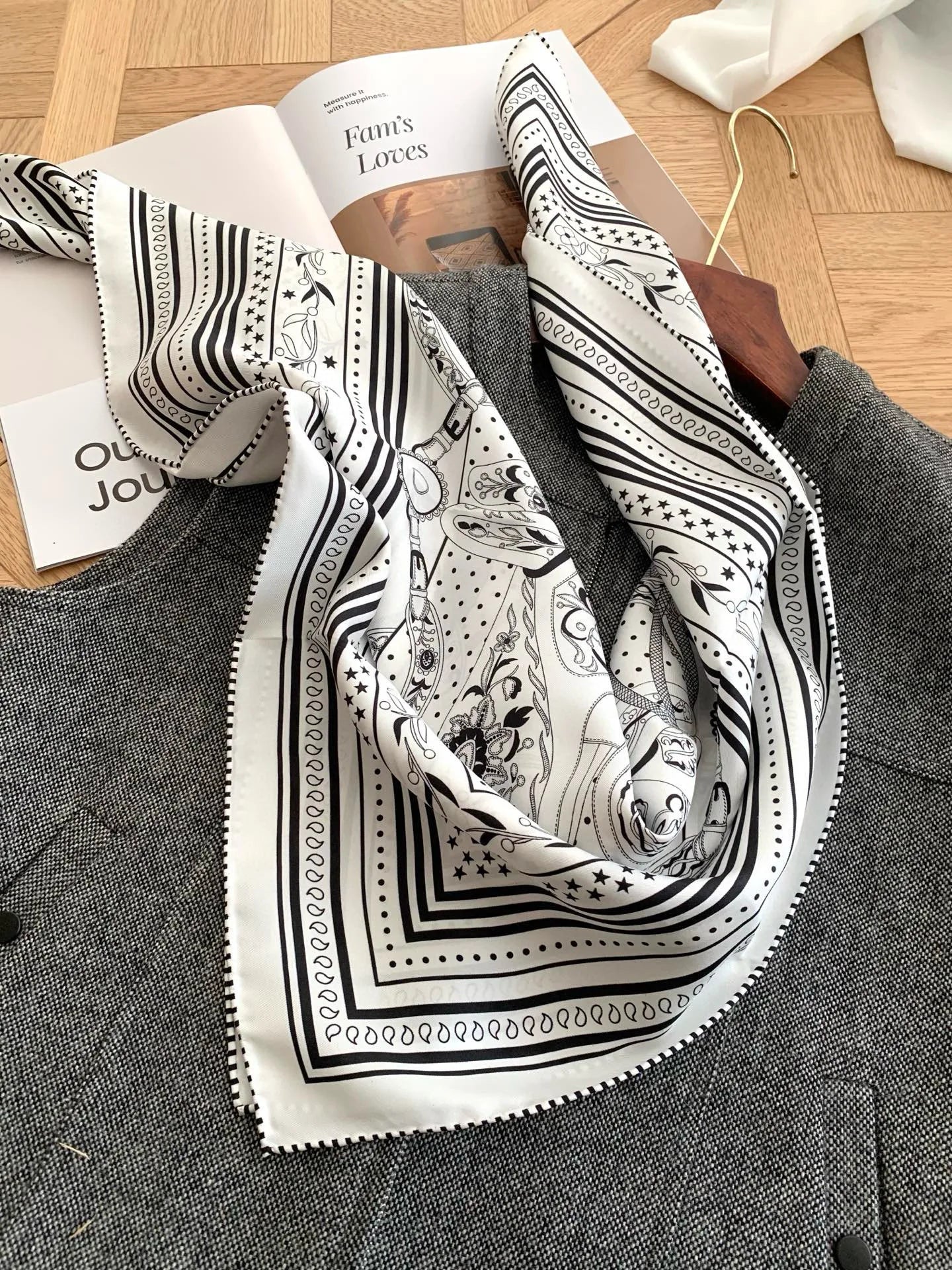 90cm New Style 100% Mulberry Silk Twill Silk Scarf for Women with Handmade Edging 18mm Fashionable Sunscreen Headscarf Wrap