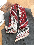 90cm New Style 100% Mulberry Silk Twill Silk Scarf for Women with Handmade Edging 18mm Fashionable Sunscreen Headscarf Wrap