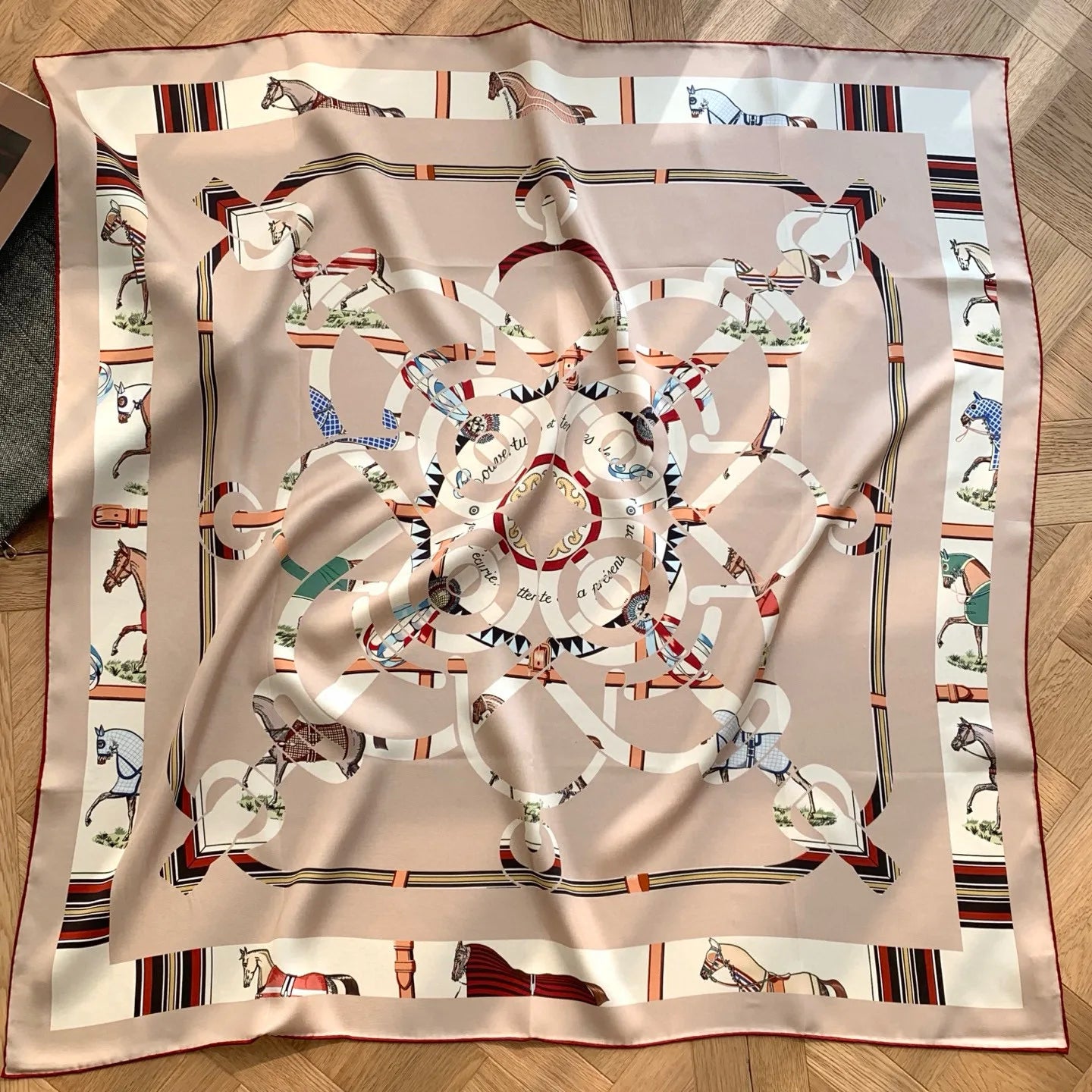 Silk Scarf for Women in Luxury Design Style - Fashionable Sunscreen Headscarf with 18mm Thickness - Genuine Silk Decorated Shawl