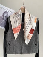 16mm double-sided multicolored silk jacquard scarf for fashion decoration, headscarf, square scarf, 65*65cm