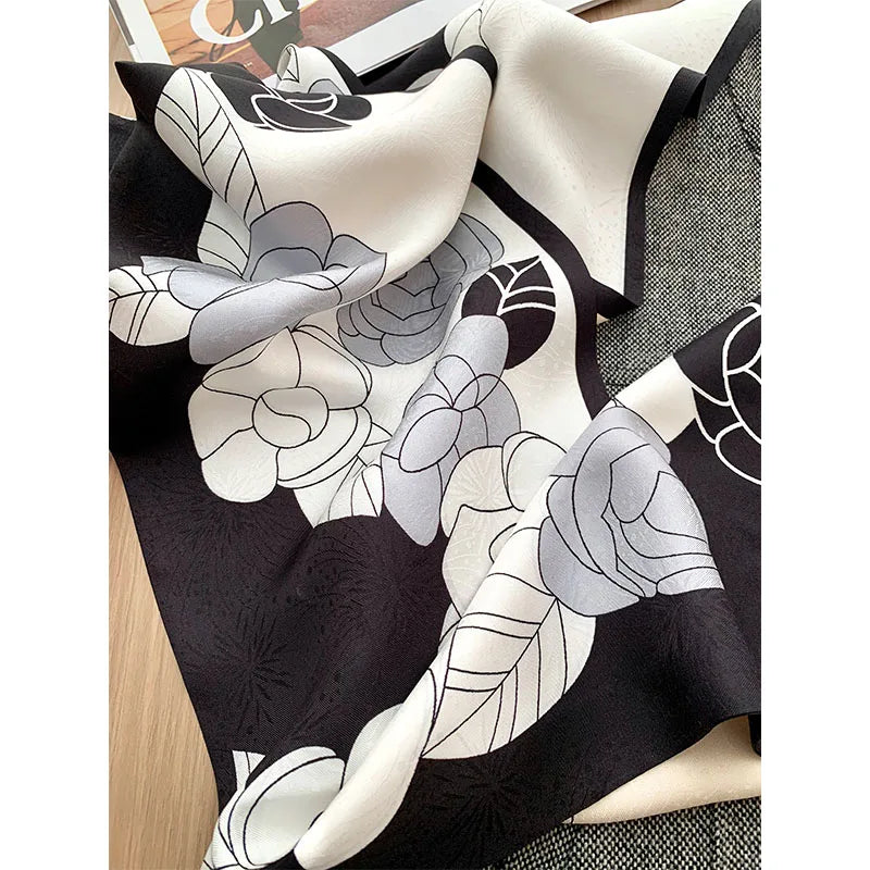 Luxurious design, double-sided, multi-color silk scarf for women, long scarf, fashionable decorative headband, 16 mm