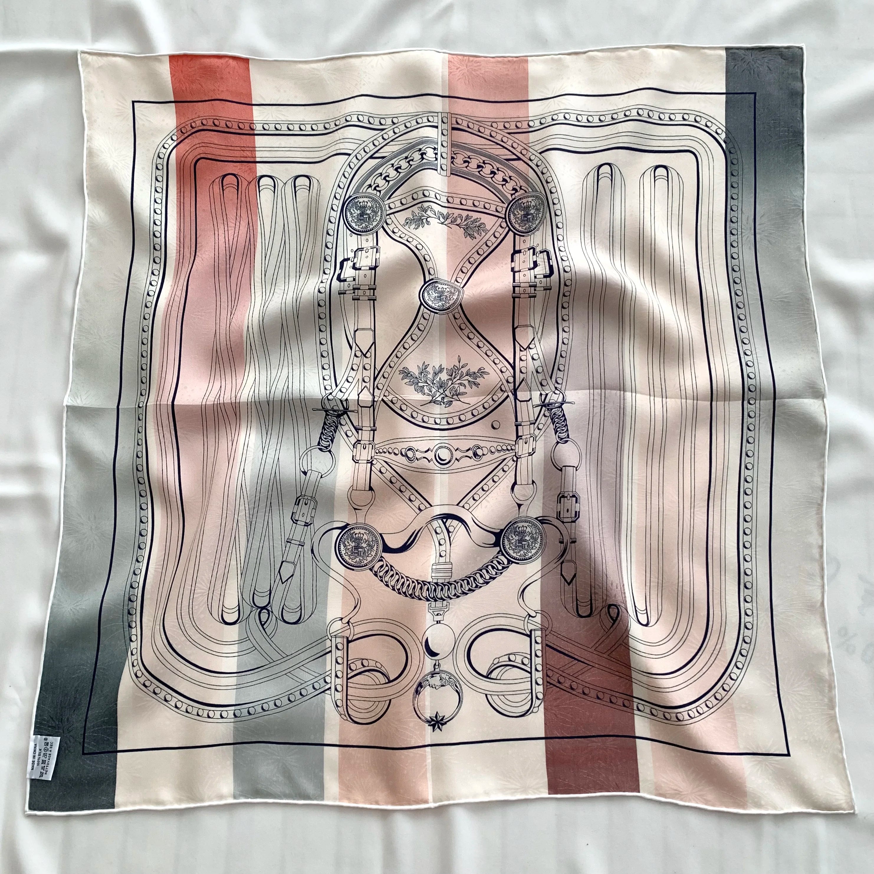 16mm double-sided multicolored silk jacquard scarf for fashion decoration, headscarf, square scarf, 65*65cm
