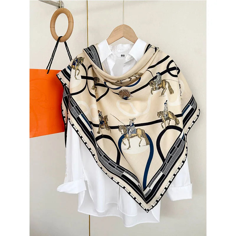 High-end New autumn and winter triangular wool and silk scarves, women's warm decorative shawls, scarves and headscarves