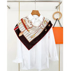 Unique design sense silk and wool scarf for women, new autumn and winter fashion, versatile and warm headscarf, 65*65cm