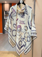 High-end 70% wool 30% mulberry silk scarf for women, handcrafted with rolled edges, a warm large shawl or scarf135*135 cm