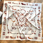 Silk Scarf for Women in Luxury Design Style - Fashionable Sunscreen Headscarf with 18mm Thickness - Genuine Silk Decorated Shawl