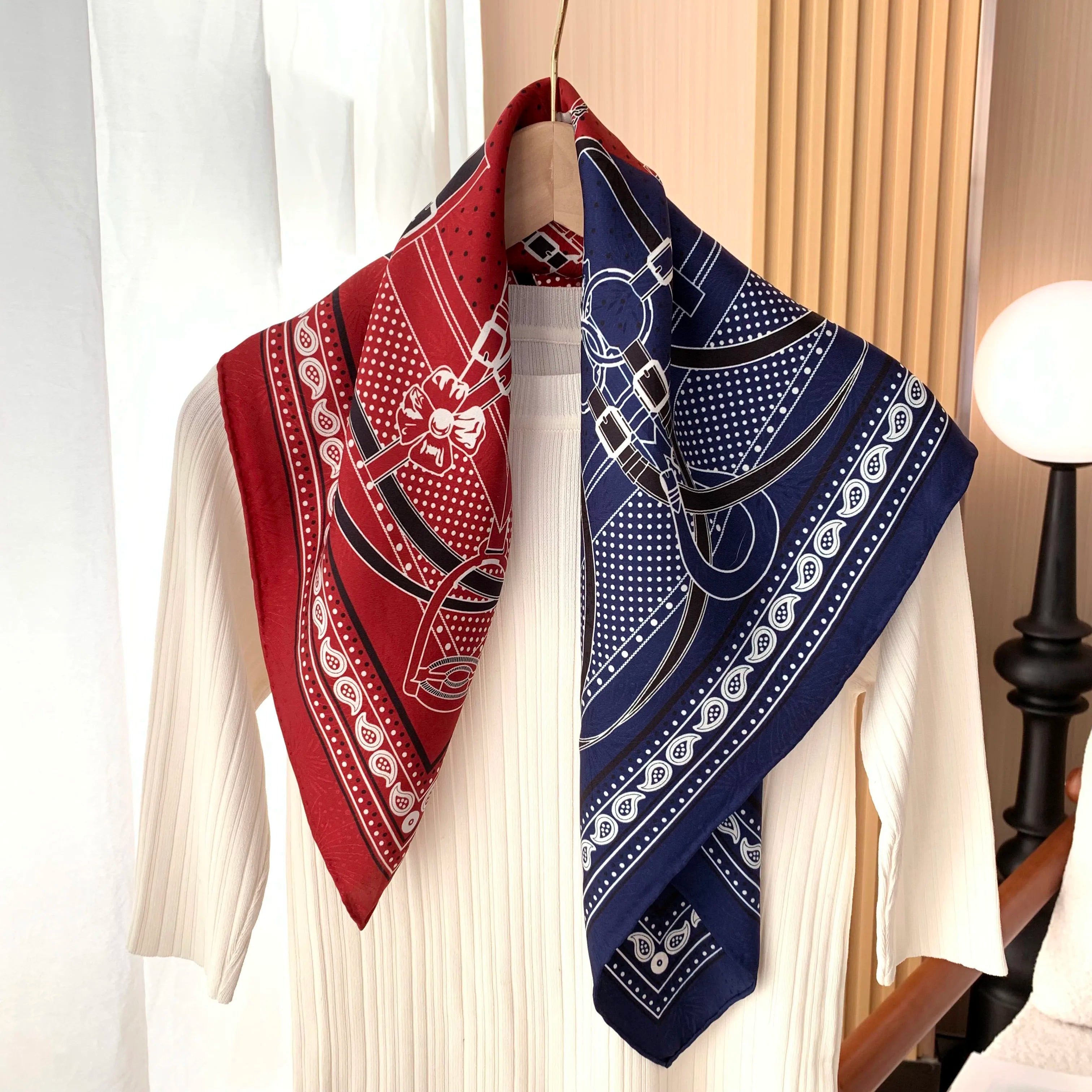 Pure silk plain weave scarf for ladies, printed design, 70x70 cm square silk shawl, jacquard scarf, headscarf, spring scarf, lad