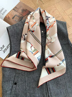 Silk Scarf for Women in Luxury Design Style - Fashionable Sunscreen Headscarf with 18mm Thickness - Genuine Silk Decorated Shawl