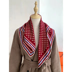 New autumn-winter fashion polka dot 30% silk 70% wool scarf for women, a warm headscarf or neckband, 65*65 cm