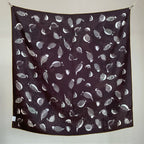 New 18mm double-sided double-color 100% mulberry silk scarf for women 90cm long, floral pattern, fashionable headscarf and shawl